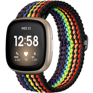 Correa de bucle trenzado de nailon para Fitbit Versa 4/3, pulsera magnética de Metal ajustable para Fitbit Sense 2/1, accesorios de banda - Product Image 5
