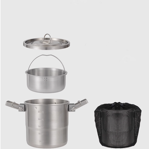 Ngoài Trời 304 Thép Không Gỉ Đồ Nấu Nướng Cắm Trại Dã Ngoại Thiết Bị Bộ Đầy Đủ Các Đồ Nấu Nướng Cắm Trại Đặt Di Động Treo Nồi - Product Image 4