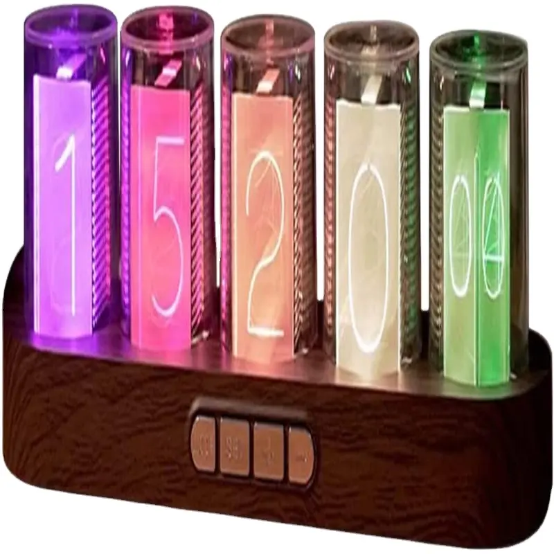 Jam kreatif Digital, lampu tabung RGB elektronik jam untuk dekorasi meja indah