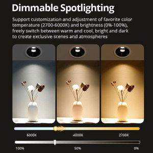 Zemismart ไฟสปอตไลท์ LED Wifi 12วัตต์กันแสงสะท้อนหรี่แสงได้รอบมุมปิดภาคเรียนปรับได้ Alexa Google Home - Product Image 4