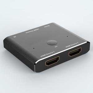 Interruptor de hdmi 8k, design moderno, qualidade de 8bit, 10bit, 12bit, 2 entradas