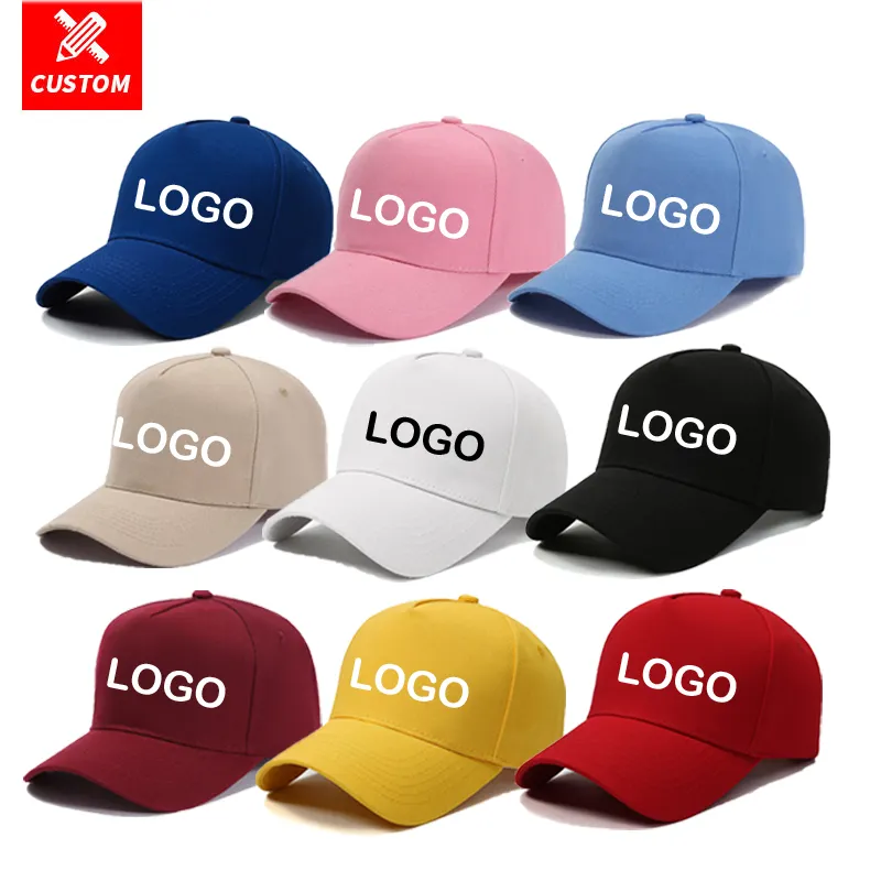 قبعة بيسبول عالية الجودة بألوان ثابتة مطرزة بشعار قابل للتخصيص من المُصنع الأصلي قبعات مخصصة للرجال والنساء