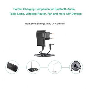 Adaptador de fuente de alimentación de 2 pines, enchufe de pared europeo 2A, entrada adaptable, 100-240V, salida de 12 voltios 2 Amp, CA de 12 V Dc