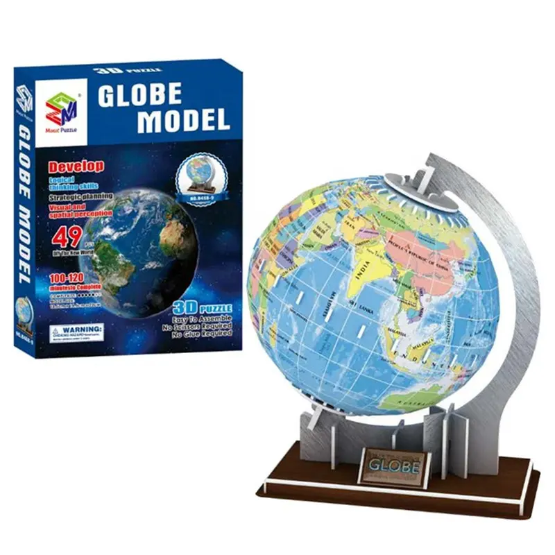 Carta educativa giocattolo intelligente da te mappa del mondo Tellurion 49 pezzi terra globo 3D Puzzle per bambini e adulti