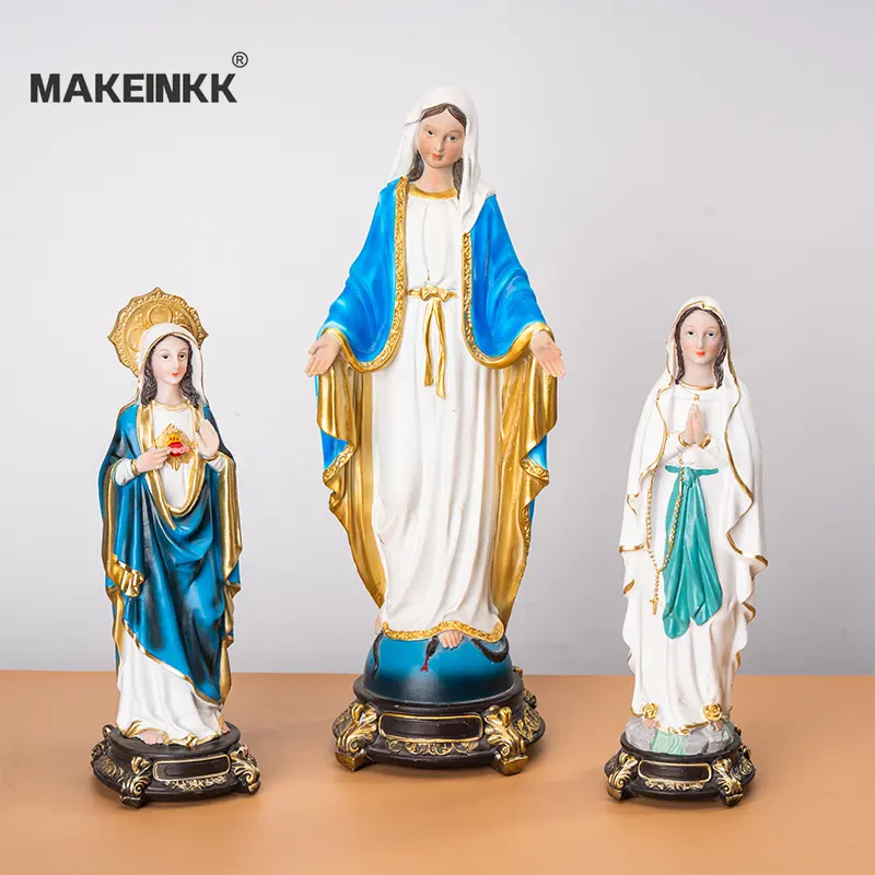 OEM Resin Our Lady Of Lourdes Statues Crafts Souvenirs Gifts Home Decor Figurine Virgin Mary Catholic Religious Items