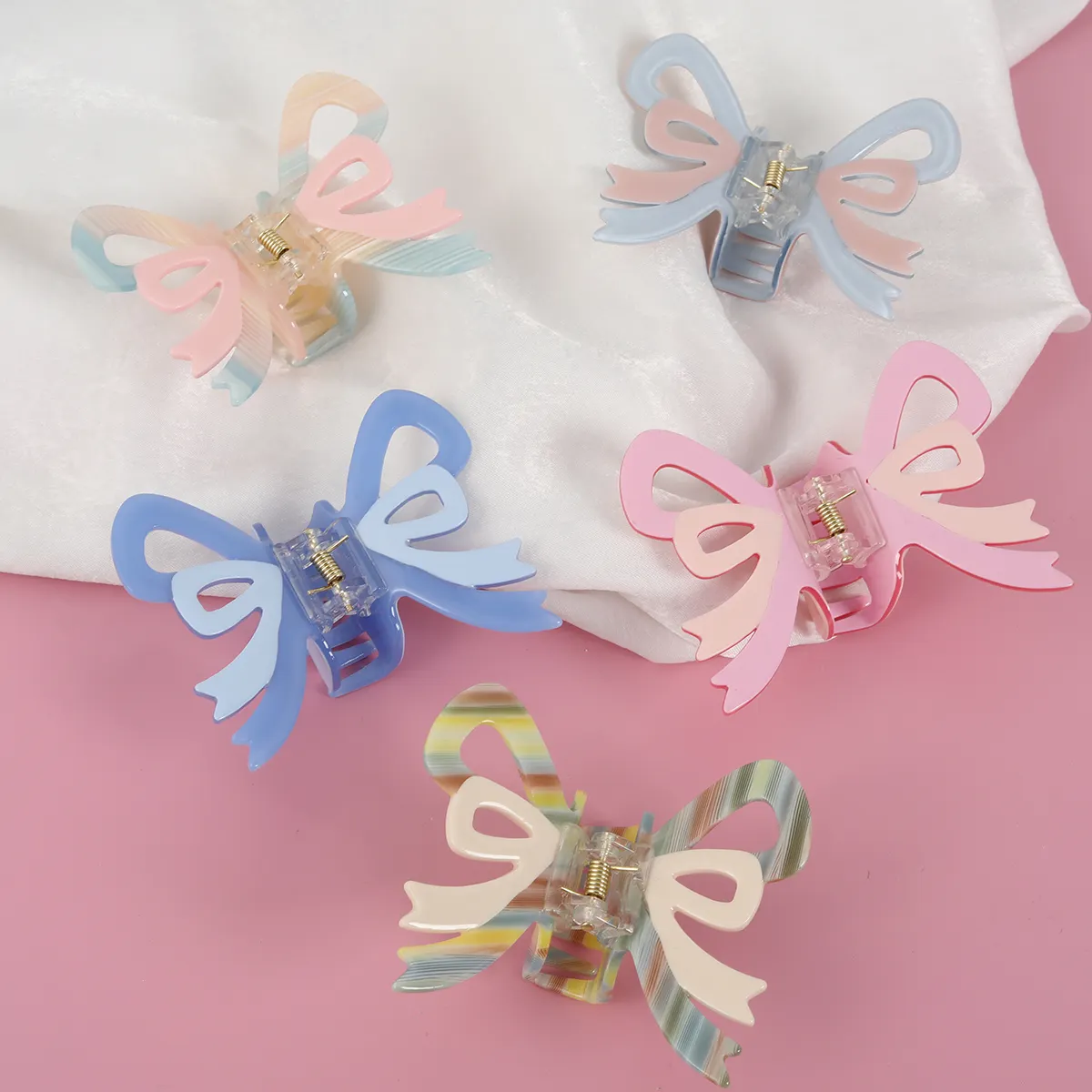 personalized acetate bow hair claw clip custom butterfly hair claw clip for gifts