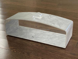大理石Lucite矩形圆顶盖甜点托盘 - Product Image 2