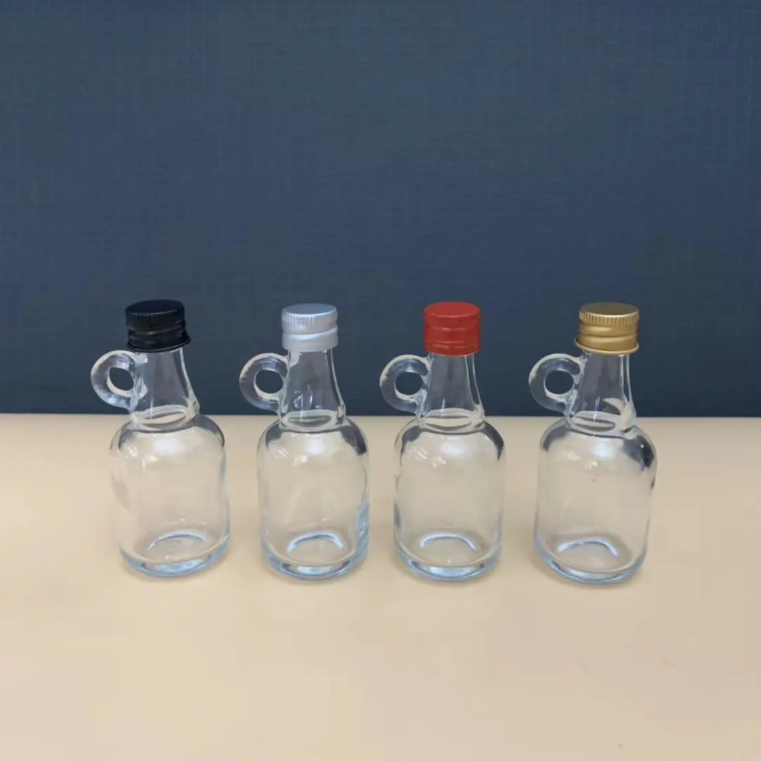 50ml 100ml Mini Wine Juice Beverage Liquid Glass Bottle with Aluminium Caps