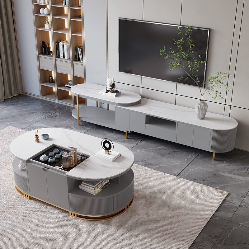 Sophisticated gray (coffee table and TV stand)