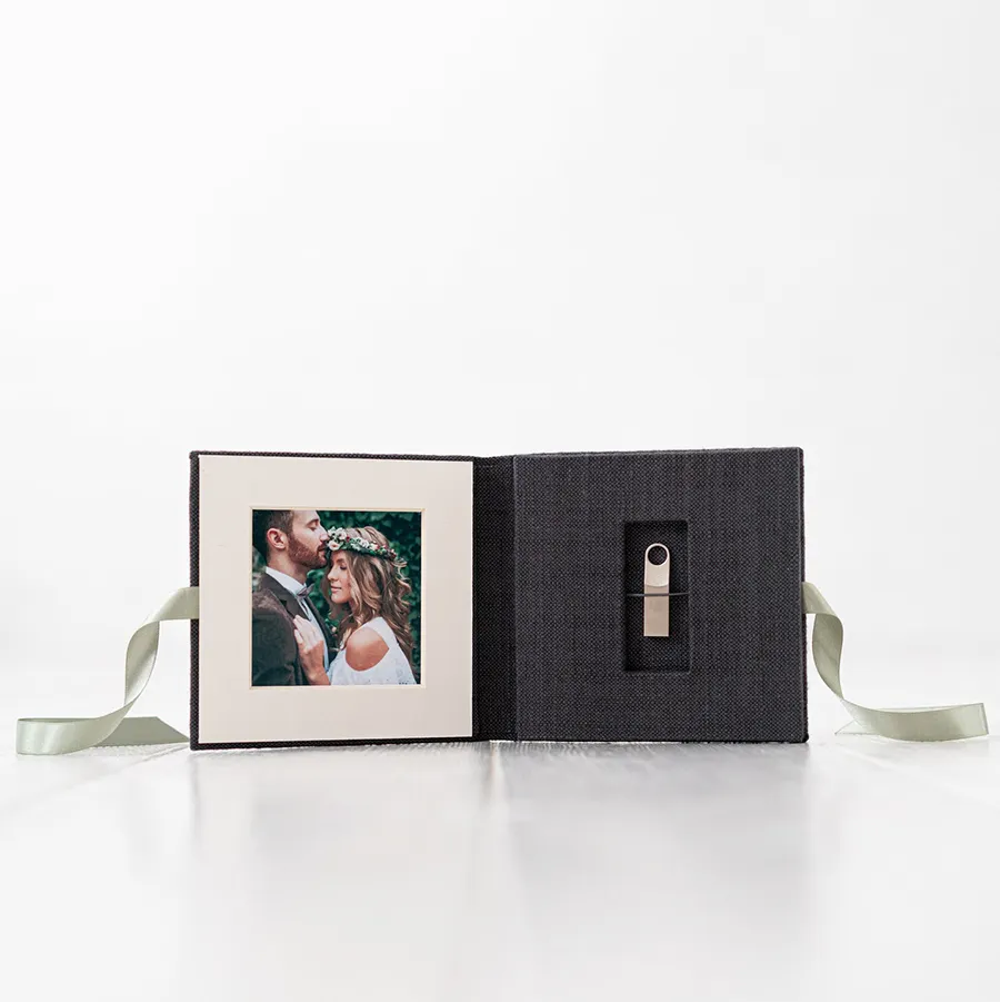 結婚式の写真写真アルバム収納USBリネンギフトボックス包装