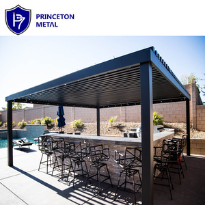 Açık özelleştirilmiş motorlu alüminyum lougazebo Gazebo otomatik açılış Rodent kemirgen geçirmez çerçeve ile balkon kaplı kemerler - Product Image 2