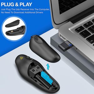 2,4 GHz Wireless PPT Presenter Clicker Laserpointer PPT Fernbedienung Zeiger USB-Stift Einfach zu bedienen - Product Image 3