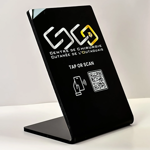 Tùy chỉnh NFC đứng phương tiện truyền thông xã hội xem xét NFC PVC Google xem xét thẻ Menu hiển thị đứng - Product Image 1