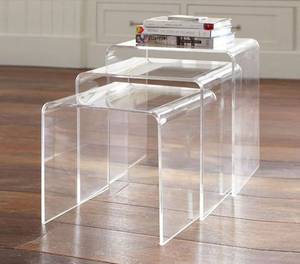 Nesting Lucite Coffee <strong>Table</strong> Modern Clear Acrylic Side <strong>Table</strong> <strong>3</strong> Pack <strong>Table</strong> <strong>Set</strong> - Product Image 2