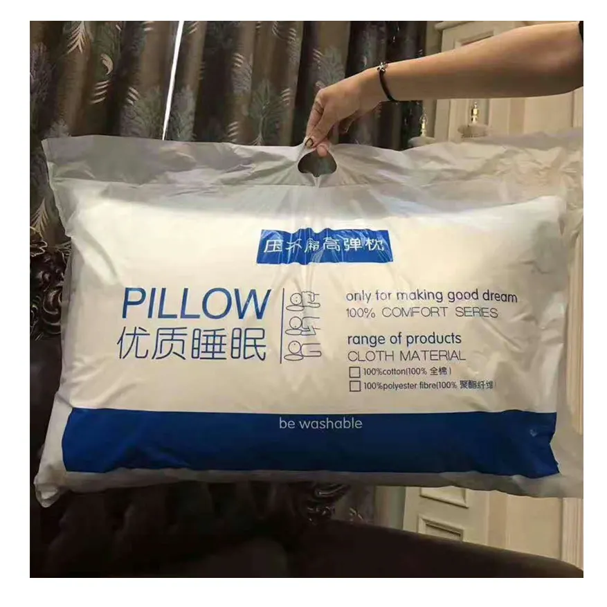 Feder weißes Baumwoll kissen für Bett vom Hilton Hotel lieferanten Pengxuan Custom Hilton Kissen mit Tasche