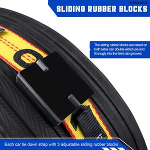 2 "X 12 'Heavy Duty Car Tie Down Straps W/Double J ganchos para transportar o transporte de veículos para caminhões, UTV Tow Trucks - Product Image 2