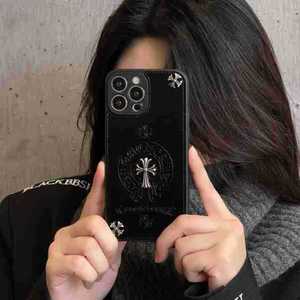 เคสโทรศัพท์แบบกลมหนังสีดำนิ่มมีสไตล์11 12 13 14 15 16พลัส/โปร/โปรสูงสุด/x/ 7 8PLUS เคสฝาหลังสำหรับ iPhone - Product Image 4