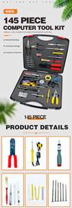 Kico Kit de herramientas de red de computadora de 145 piezas Alicates especiales para suministros de red de computadora en caja de plástico Herramientas de red - Product Image 2