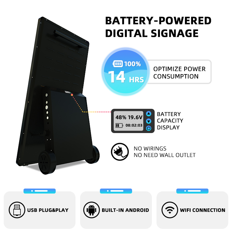 49 Inch Smart Battery Power Digital Signage(图5) 49 Inch Smart Battery Power Digital Signage(图5)