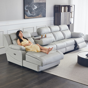 Cabine japonaise intelligente salon inclinable en cuir véritable couche supérieure Home cinéma électrique peau de vache zéro tête murale multifonctionnelle - Product Image 1