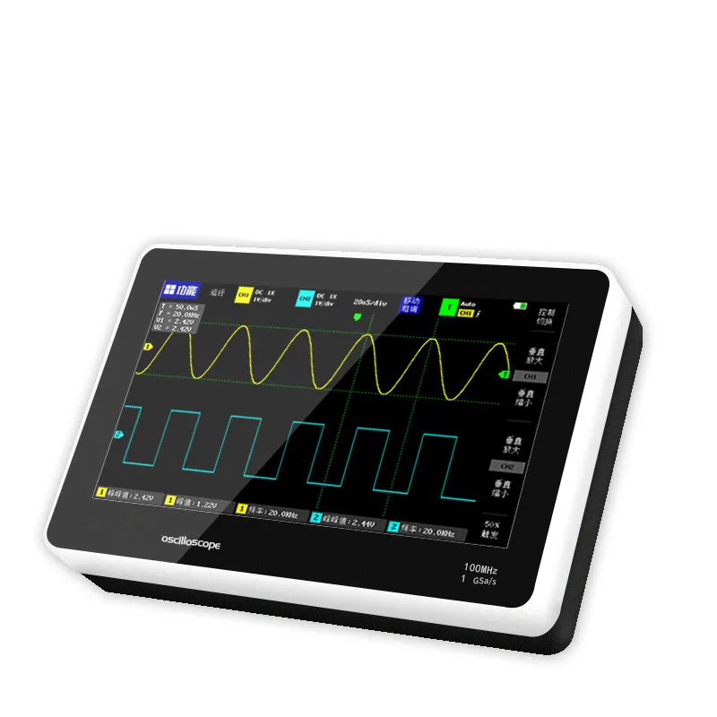 Osciloscopio 1013D, osciloscopio Hantek, Kit de osciloscopio Digital portátil, 2 canales, 100Mhz, ancho de banda, tasa de muestreo 1GS