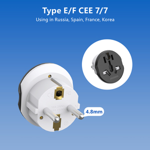 Fábrica Universal 16A 250V Adaptador de viaje de 3 vías Enchufe EU Núcleo de cobre Compatible en todo el mundo Enchufes múltiples DC Voltaje OEM y ODM - Product Image 3