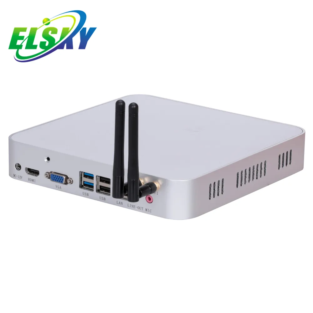 ELSKY 미니 pc rs232 Kabylake 컴퓨터 와이파이 GPS SIM 슬롯 와이파이 미니 ITX 마더 보드 우분투 미니 pc