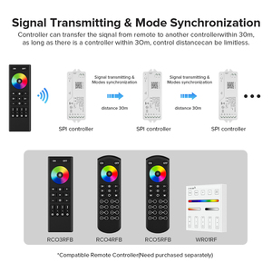 Оптовая продажа, заводская цена, приложение, голосовой 2,4G, Радиочастотный пульт дистанционного управления, RGBWIC TUYA Rgbic SPI, светодиодный контроллер Wi-Fi - Product Image 6