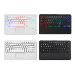 Teclado azul inalámbrico recargable universal duradero con panel táctil incorporado para tableta, diseño delgado y portátil - Product Image 6
