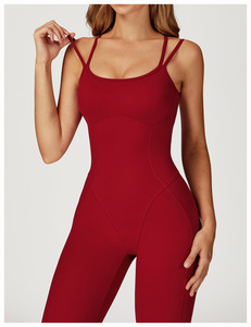 Yoga Jumpsuit Chống Celulitis Thể Thao Sinh Thái In Gim Người Phụ Nữ Rửa Nylon Spandex Thiết Kế Bán Buôn-Thể Dục-Trang Phục-Jumpsuits - Product Image 6