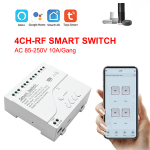 4CH RF Smart Switch 85-250V 220V AC WIFI Tuya Fernbedienung 433 Lichtsc halter 10A Relais Selbstsicher nde Verriegelung - Product Image 2