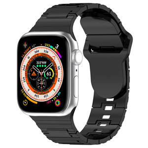 Silicone Smart Watch Band for <strong>Apple</strong> Watch Strap Imitated Metal Rubber Watch Band for Iwatch Series 8 7 Ultra 41mm 45mm 49mm - Product Image 3