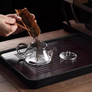 Bán hàng trực tiếp thiết kế cổ điển Mini thủy tinh chịu nhiệt ấm trà Set với bộ lọc rung cup ấm trà để sử dụng nhà - Product Image 4