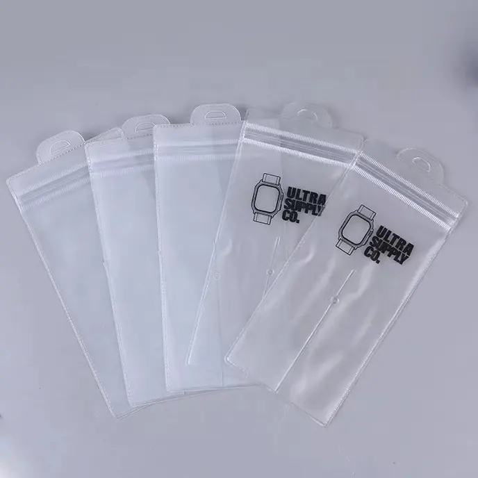 Jettda - Relógio portátil transparente com zíper, saco para embalagem, pulseira de plástico com vedação, pacote transparente para relógio