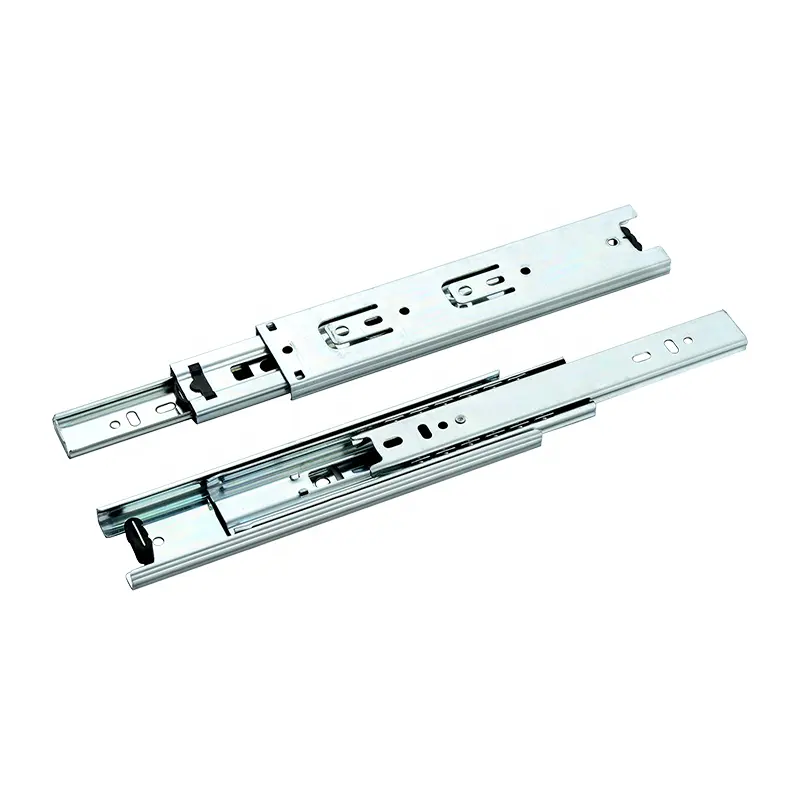 Stille Zachte Sluiting 40 Mm Breedte 10 Inch Roestvrijstalen Driedelige Lade Rail/Glijbaan Voor Meubels