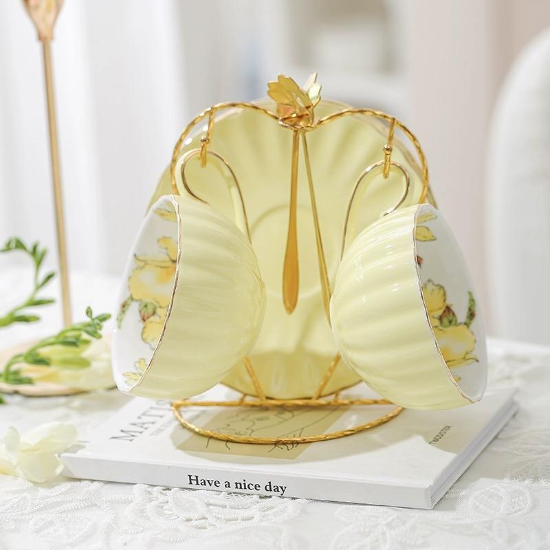 Yellow- 2 cups saucers