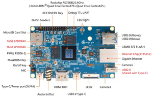 Merrillchip 8-Core 64-bit computadora de placa única 2,4 GHz frecuencia 8K decodificación de video código abierto Orange Pi 5 Plus 4GB - Product Image 3
