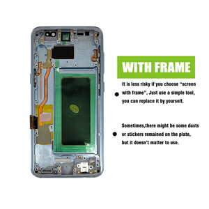 หน้าจอ LCD SUPER AMOLED 100% ของแท้ S8,พร้อมกรอบสำหรับ SAMSUNG Galaxy S8 G950 G950F หน้าจอ S8 Plus G955 G955F