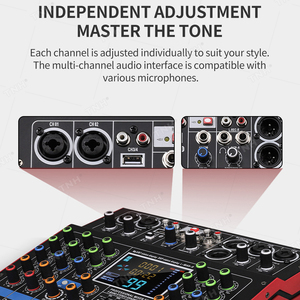 TNH Mezclador de Audio de 6 Canales, Entrada de Grabación de PC, USB, BT, 99 Efectos DSP, Fuente de Alimentación de 48V, 4 Entradas Mono, 2 Estéreo, 1 Unidad, 2 Unidades - Product Image 5