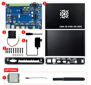 Промышленный мини-компьютер IoT на базе вычислительного модуля Raspberry Pi 4 (не входит в комплект), PoE, 5G/4G, металлический корпус, охлаждающий вентилятор - Product Image 5