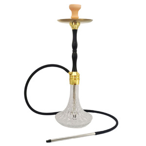 高品质新设计72厘米高金色nargile透明玻璃大德国水烟套装 - Product Image 2