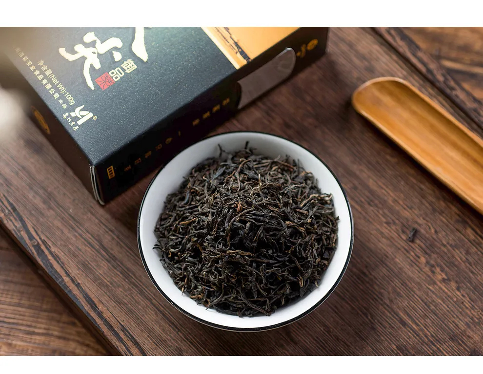 Anhua-juego de té oscuro Fu de flores doradas, Té adelgazante fuerte rico en bacterias beneficiosas