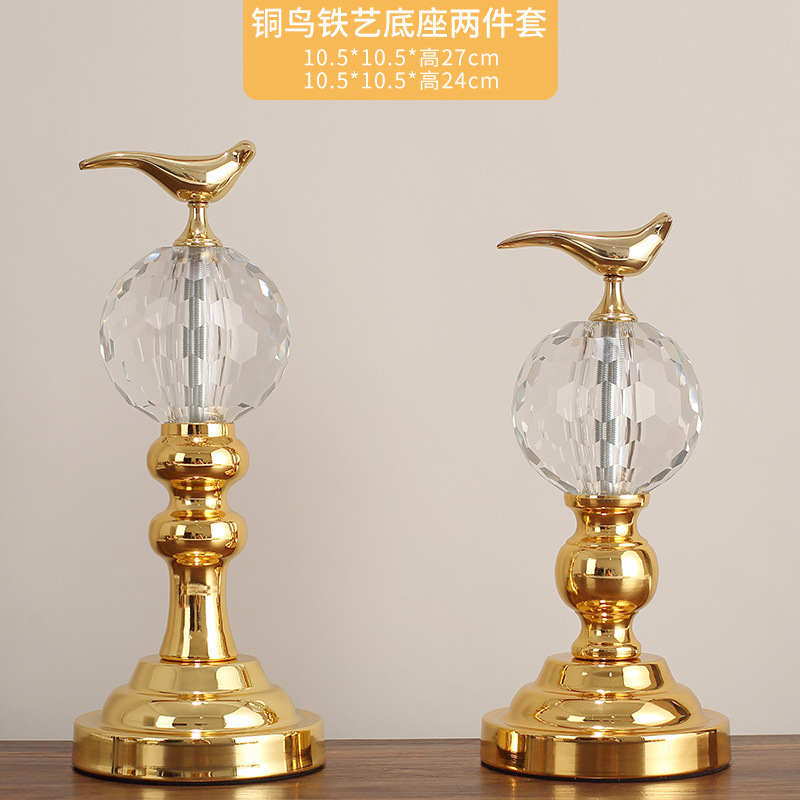Two-piece set of bronze bird iron base