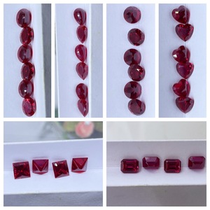 Il laboratorio di vendita della fabbrica ha creato il rubino rubino 11mm a forma di Asscher tagliato a forma di rubino per orecchini alla moda - Product Image 6