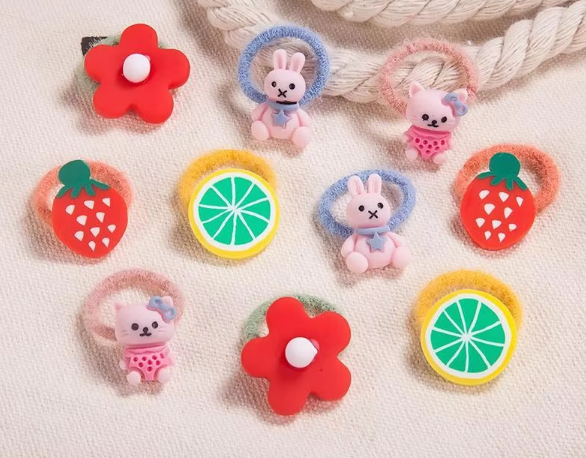 pink 3#10 pieces of kiwi hair ties