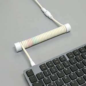 Özel 2 in 1 Aviator kablo-sarmal USB a tipi C hızlı 5A şarj naylon ceket örgü koruyucu bilgisayar mekanik klavyeler için - Product Image 1