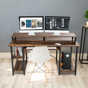 Moderna postazione di lavoro multiuso Home Office scrivania per Computer in metallo con ripiano - Product Image 6