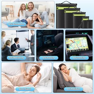 Yhx Phản Quang Sọc Chống Cháy Faraday Túi Điện Thoại Di Động Chặn Chìa Khóa Xe Wifi GPS Tín Hiệu Bảo Vệ Cho Điện Thoại Di Động Các Mặt Hàng Chính - Product Image 2