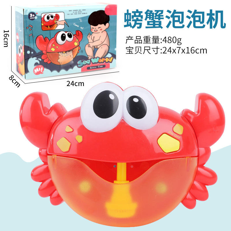 Machine à bulles de salle de bain crabe-musique-couleur-en boîte en anglais