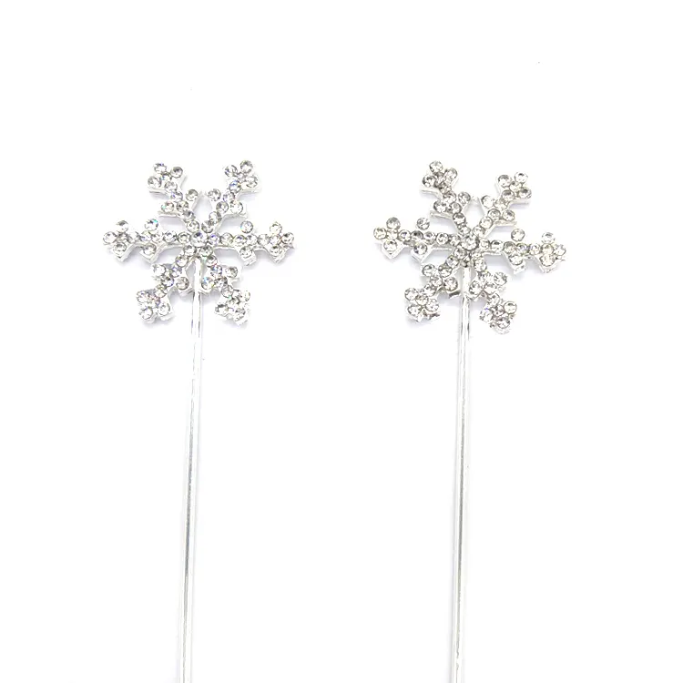 Crystal Rhinestone Snowflake Cake Pick for Christmas Party Decoration Cake Decorating Supplies